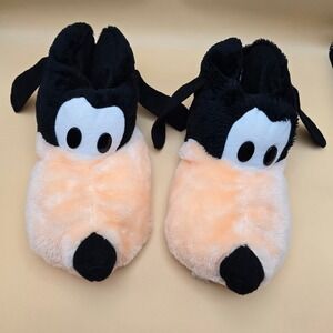 Carousel by Guy Dog Novelty Slippers Adult Medium Black Peach Plush
